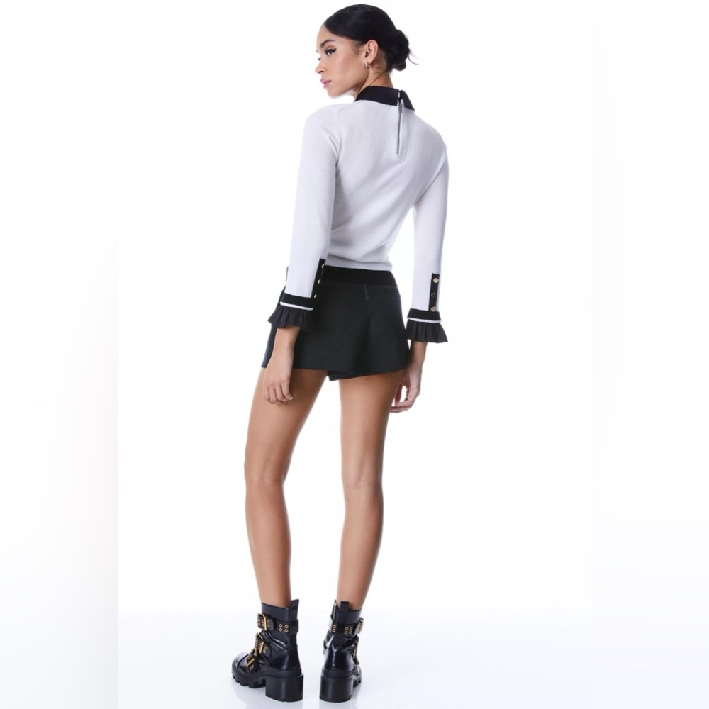 NWT $440 Alice and Olivia Justina Combo Sweater - Picture 5 of 8